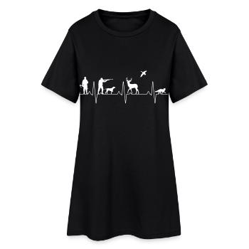 Battement de cœur de chasseur pour la chasse - Robe T-shirt Femme - noir - Devant