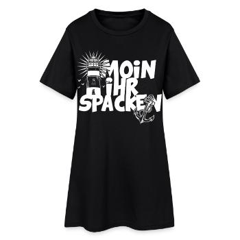 Leuchtturm Moin ihr Spacken Spruch - Frauen T-Shirt-Kleid - Schwarz - Vorne