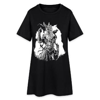 Vikings avec corbeaux - Robe T-shirt Femme - noir - Devant
