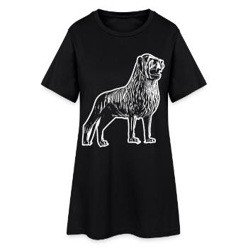 Conception artistique de la ligne de tête de lion - Robe T-shirt Femme - noir - Devant