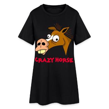 crazy horse - Women’s T-Shirt Dress - black - Front