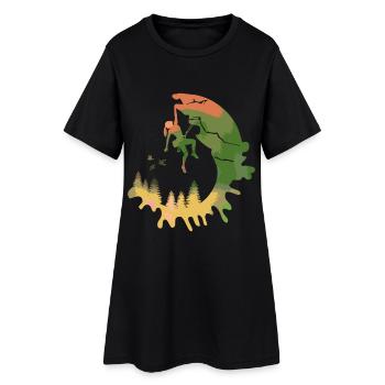 Kletterin Aquarell Wald Geschenk für Frauen - Frauen T-Shirt-Kleid - Schwarz - Vorne
