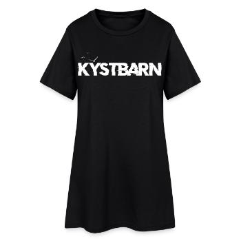 Kystbarn - Frauen T-Shirt-Kleid - Schwarz - Vorne