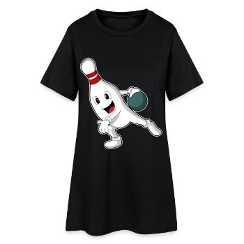 Quille à boule de bowling - Robe T-shirt Femme - noir - Devant