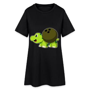 Tortue Bowling Boule de bowling - Robe T-shirt Femme - noir - Devant