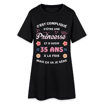 Cadeau 35 ans Princesse 35e Anniversaire Humour - Robe T-shirt Femme - noir - Devant
