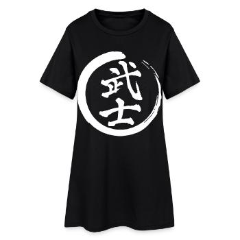 Kanji japonais blanc pour le mot guerrier - Robe T-shirt Femme - noir - Devant