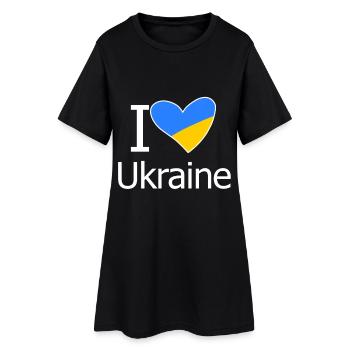 Ukraine - Frauen T-Shirt-Kleid - Schwarz - Vorne