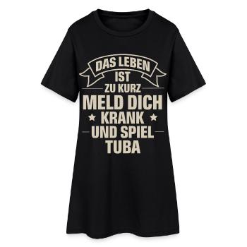 Tuba - Frauen T-Shirt-Kleid - Schwarz - Vorne