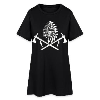 weißer indischer krieger - Frauen T-Shirt-Kleid - Schwarz - Vorne
