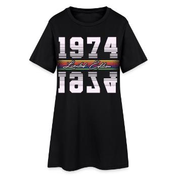 1974 Année de naissance Millésime Année de construction Anniversaire - Robe T-shirt Femme - noir - Devant