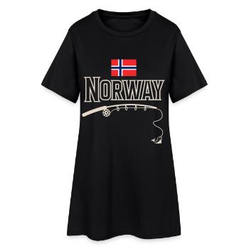 Norvège Fishing Angler Fishing Tour - Robe T-shirt Femme - noir - Devant