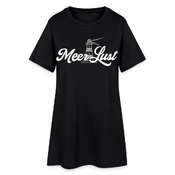 Mehr Lust auf Meer - Frauen T-Shirt-Kleid - Schwarz - Vorne