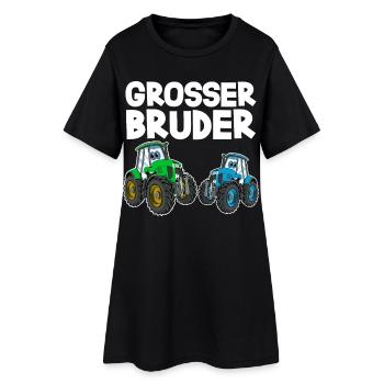 Grosser Bruder Traktor - Frauen T-Shirt-Kleid - Schwarz - Vorne