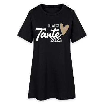 Tante 2023 - Werdende Tante - Tante werden - Frauen T-Shirt-Kleid - Schwarz - Vorne