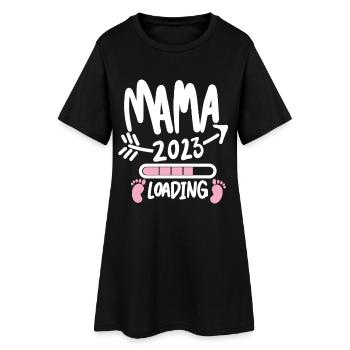 Mama 2023 loading - Werdende Mutter 2023 - Frauen T-Shirt-Kleid - Schwarz - Vorne