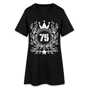 75 Zahl Krone Kranz - Frauen T-Shirt-Kleid - Schwarz - Vorne