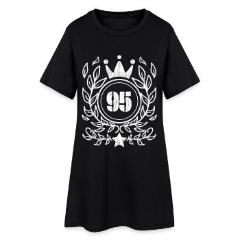 95 Zahl Krone Kranz - Frauen T-Shirt-Kleid - Schwarz - Vorne