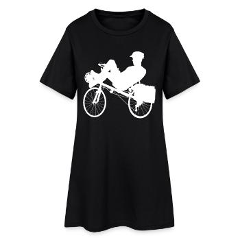 couché blanc - Robe T-shirt Femme - noir - Devant