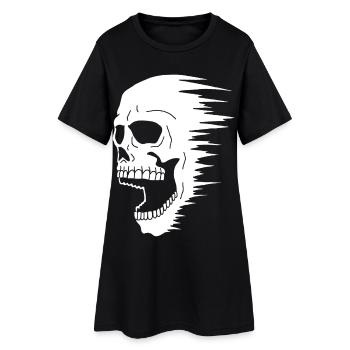 White skull and speed - Women’s T-Shirt Dress - black - Front