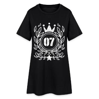 7 Zahl Krone Kranz - Frauen T-Shirt-Kleid - Schwarz - Vorne