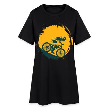 Mountain Biker avec swing t-shirt pull autocollant - Robe T-shirt Femme - noir - Devant
