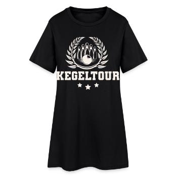 Kegeln Kegeltour - Frauen T-Shirt-Kleid - Schwarz - Vorne