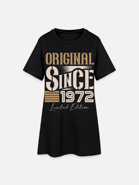 Jahrgang 1972 Geburtstag Baujahr Vintage Retro - Frauen T-Shirt-Kleid - Schwarz
