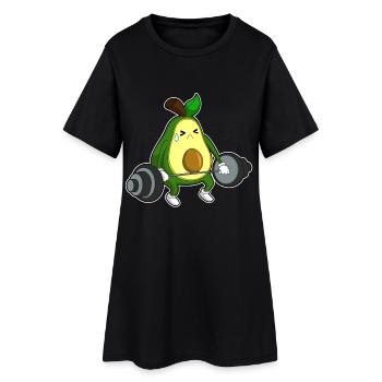 Avocado Bodybuilder Barbell Bodybuilding - Women’s T-Shirt Dress - black - Front