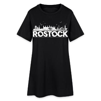 Rostock Silhouette - Frauen T-Shirt-Kleid - Schwarz - Vorne