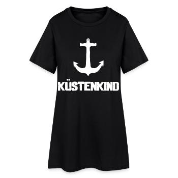 Küstenkind - Anker - Frauen T-Shirt-Kleid - Schwarz - Vorne