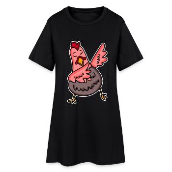 Dabbing Dab Huhn - Frauen T-Shirt-Kleid - Schwarz - Vorne