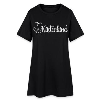 Küstenkind Mit Herz - Frauen T-Shirt-Kleid - Schwarz - Vorne