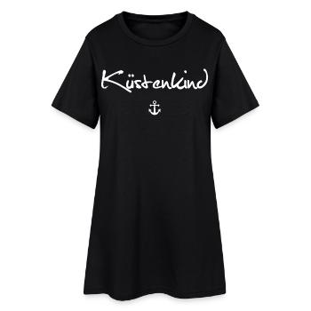 Küstenkind | Anker - Frauen T-Shirt-Kleid - Schwarz - Vorne
