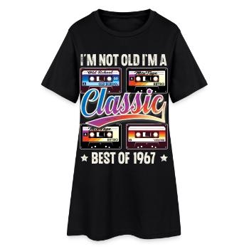 1967 Année de naissance Anniversaire Cassette Vintage - Robe T-shirt Femme - noir - Devant