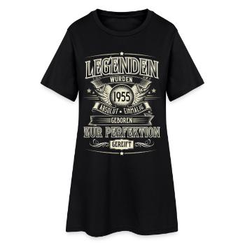 Jahrgang 1955 Geboren Geburtstag Legende - Frauen T-Shirt-Kleid - Schwarz - Vorne