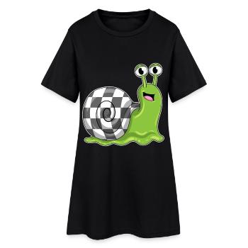 Escargot Échiquier Jeu de société d’échecs - Robe T-shirt Femme - noir - Devant