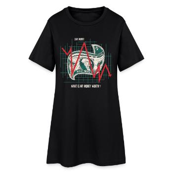 Que vaut mon argent d’autre! - Robe T-shirt Femme - noir - Devant
