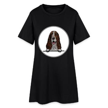 Anglais Springer Spaniel Dog pour Peeking Dog Lover - Robe T-shirt Femme - noir - Devant