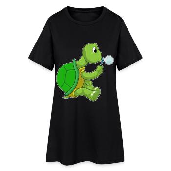Bulles de savon Tortue - Robe T-shirt Femme - noir - Devant
