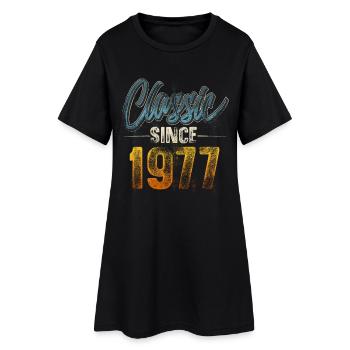 1977 Année de naissance Anniversaire Année de construction Millésime - Robe T-shirt Femme - noir - Devant