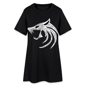 White demonic wolf - Women’s T-Shirt Dress - black - Front