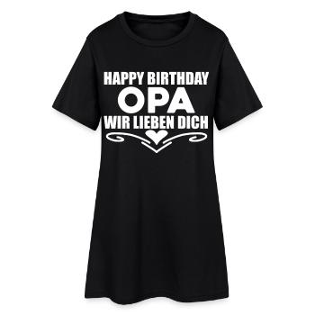 Happy Birthday Opa - Frauen T-Shirt-Kleid - Schwarz - Vorne