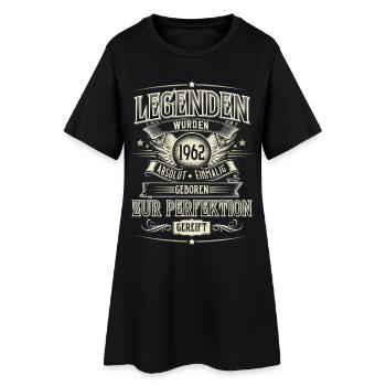 Jahrgang 1962 Geboren Geburtstag Legende - Frauen T-Shirt-Kleid - Schwarz - Vorne