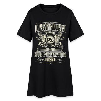 Jahrgang 1963 Geboren Geburtstag Legende - Frauen T-Shirt-Kleid - Schwarz - Vorne