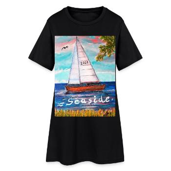 EC Holidays I Boat I Sea I Seaside I Sailing I - Women’s T-Shirt Dress - black - Front