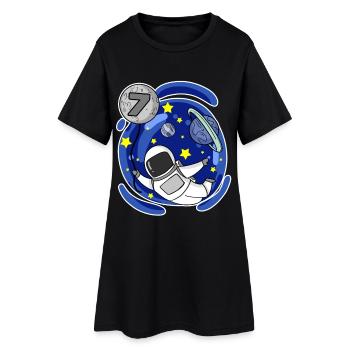 7 Jahre alt Junge - 7 Geburtstag - Ich bin 7 - Frauen T-Shirt-Kleid - Schwarz - Vorne