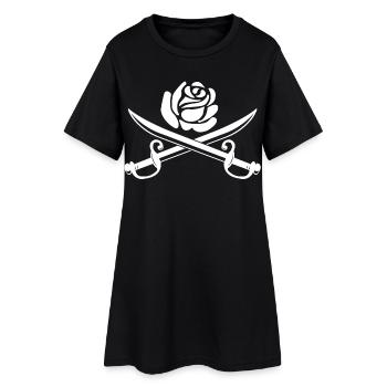 Rose blanche et épées croisées - Robe T-shirt Femme - noir - Devant