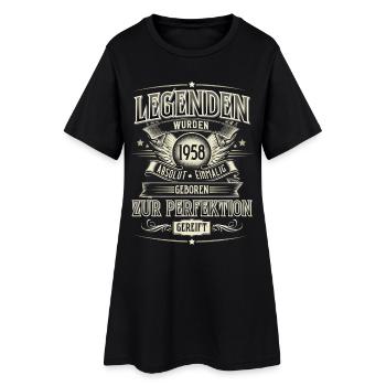 1958 Geburtsjahr Jahrgang Geboren Geburtstag - Frauen T-Shirt-Kleid - Schwarz - Vorne