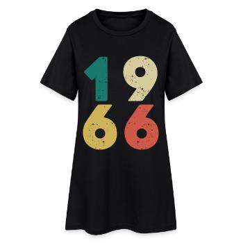 1966 - Millésime 1966 Rétro Vintage - Robe T-shirt Femme - noir - Devant